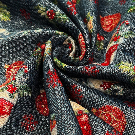 Luxury Cotton Rich Tapestry Fabric with Lurex Yarn â€“ 55" (140cm) Wide Upholstery & Curtain Material â€“ 15M Roll