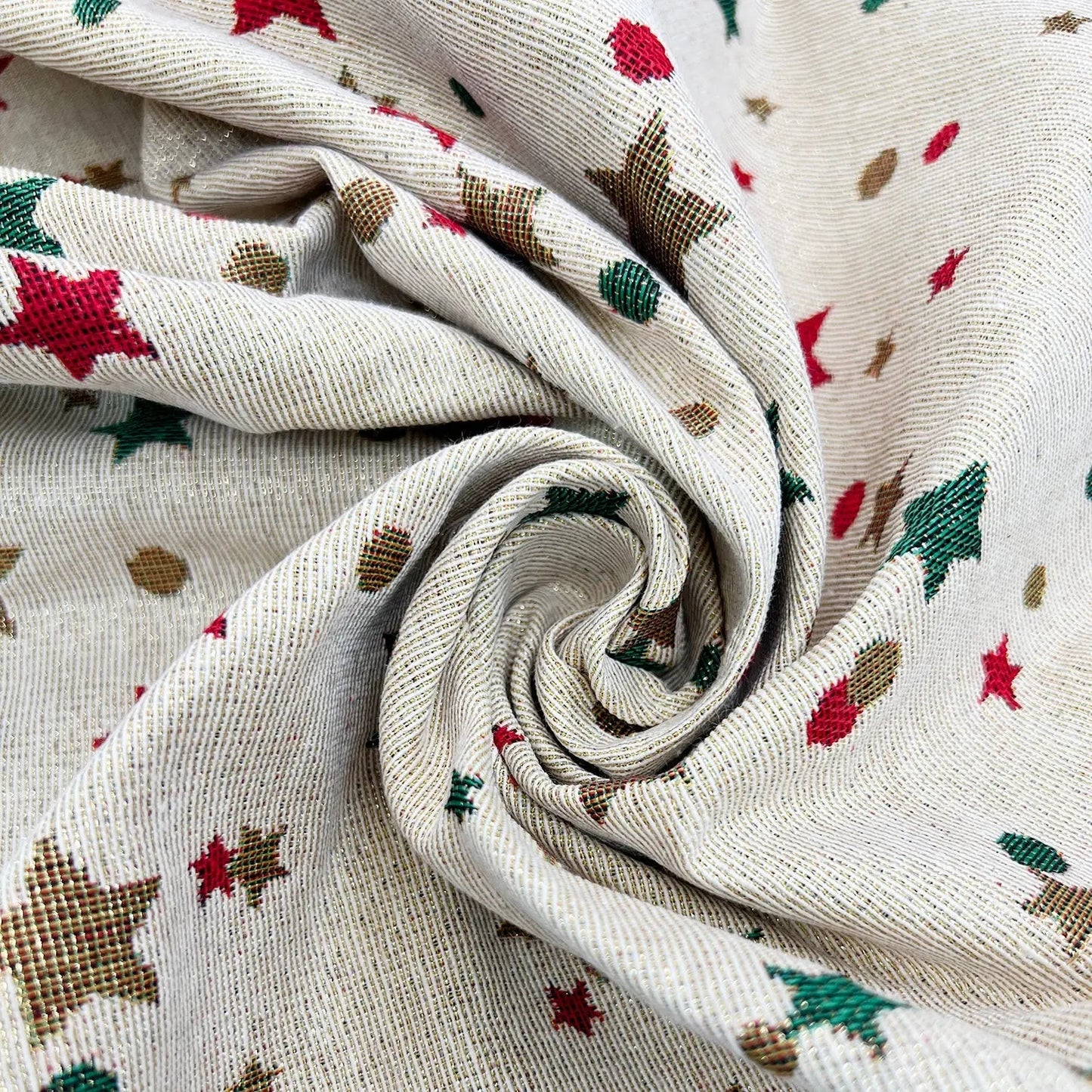 Luxury Cotton Rich Tapestry Fabric with Lurex Yarn â€“ 55" (140cm) Wide Upholstery & Curtain Material â€“ 15M Roll