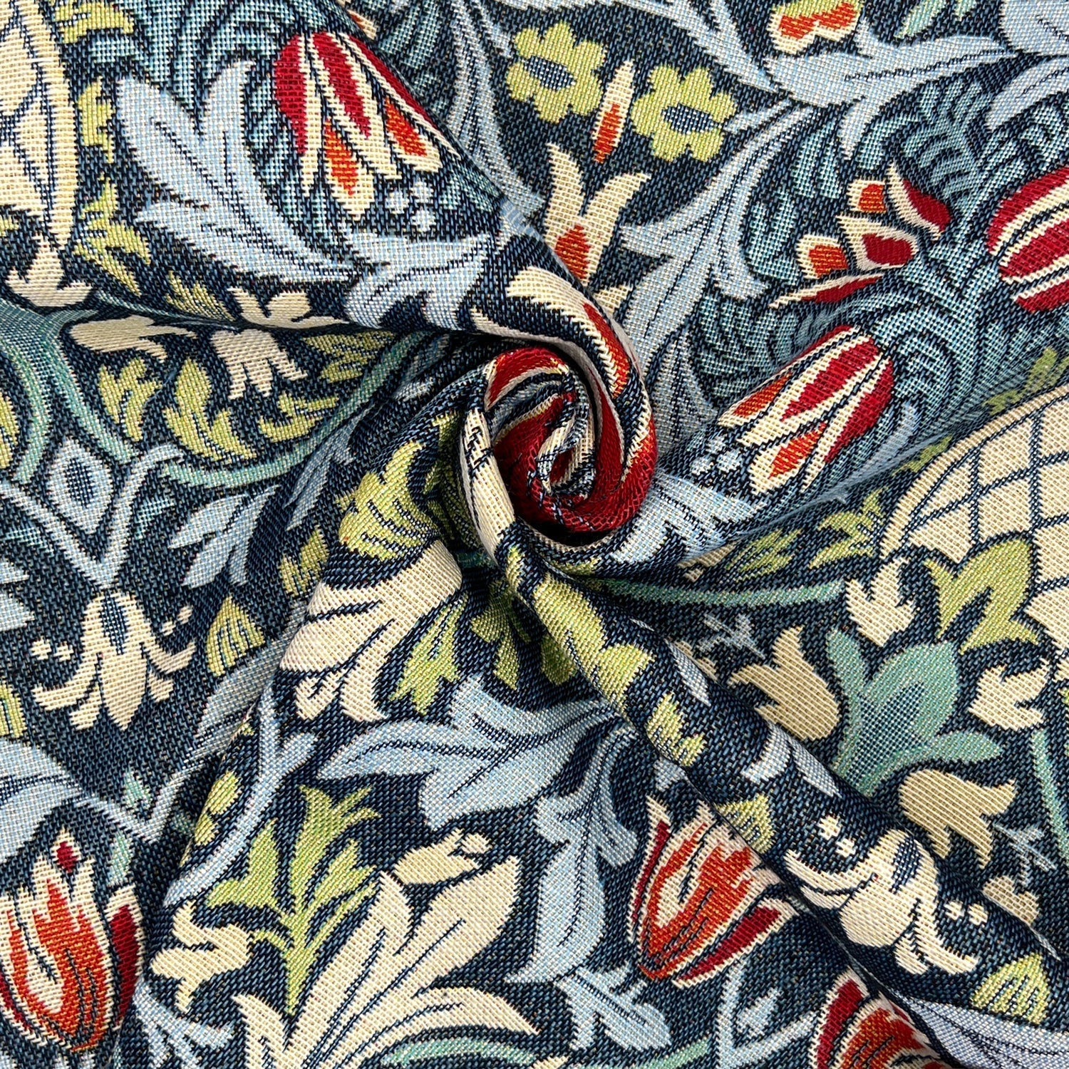 William Morris Tapestry Fabric | Luxury Cotton Rich Side-Matching Tapestry 55" (140cm) Wide – Sold by the Meter