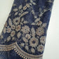 Navy Blue Luxury Embroidered Net Fabric with Sequins & Pearl Work 44" By The Meter
