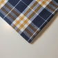 navy Mustard Thick 100% Cotton Tartan Check Plaid / Stripe Dress Fabric Craft Quilting Material 58" By The Meter