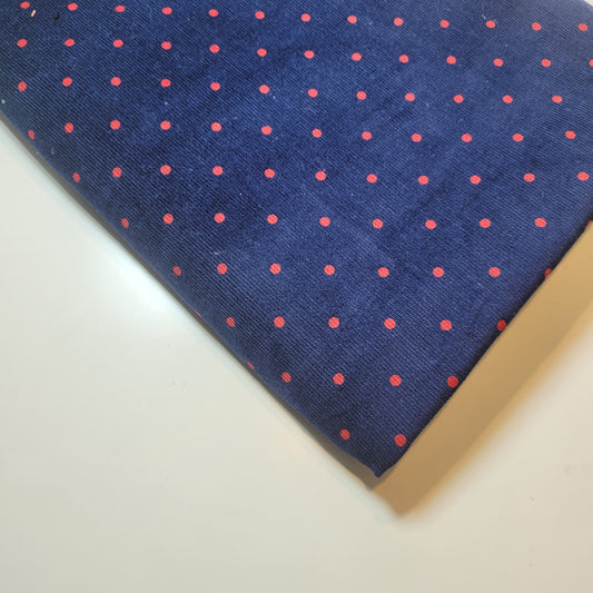 Marineblauer, roter Nadelfleck, 100 % Baumwollkordel, gewebter Samt-Cordstoff, Polsterstoff, Kleidermaterial, 147,3 cm