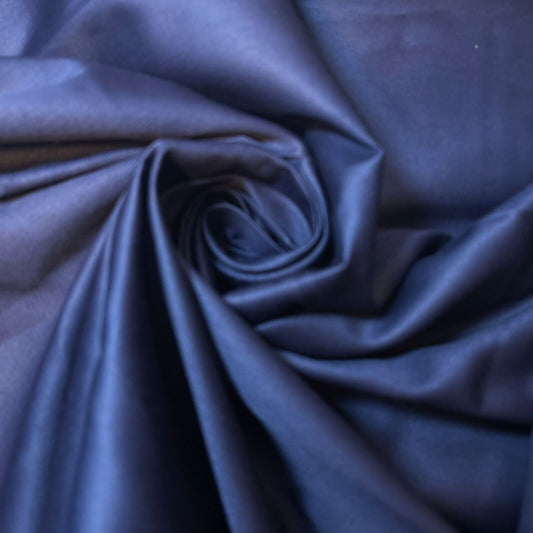 Navy Blue 100% Cotton Sateen Material Curtain Lining Dress Craft Quilting Fabric 44" By The Meter