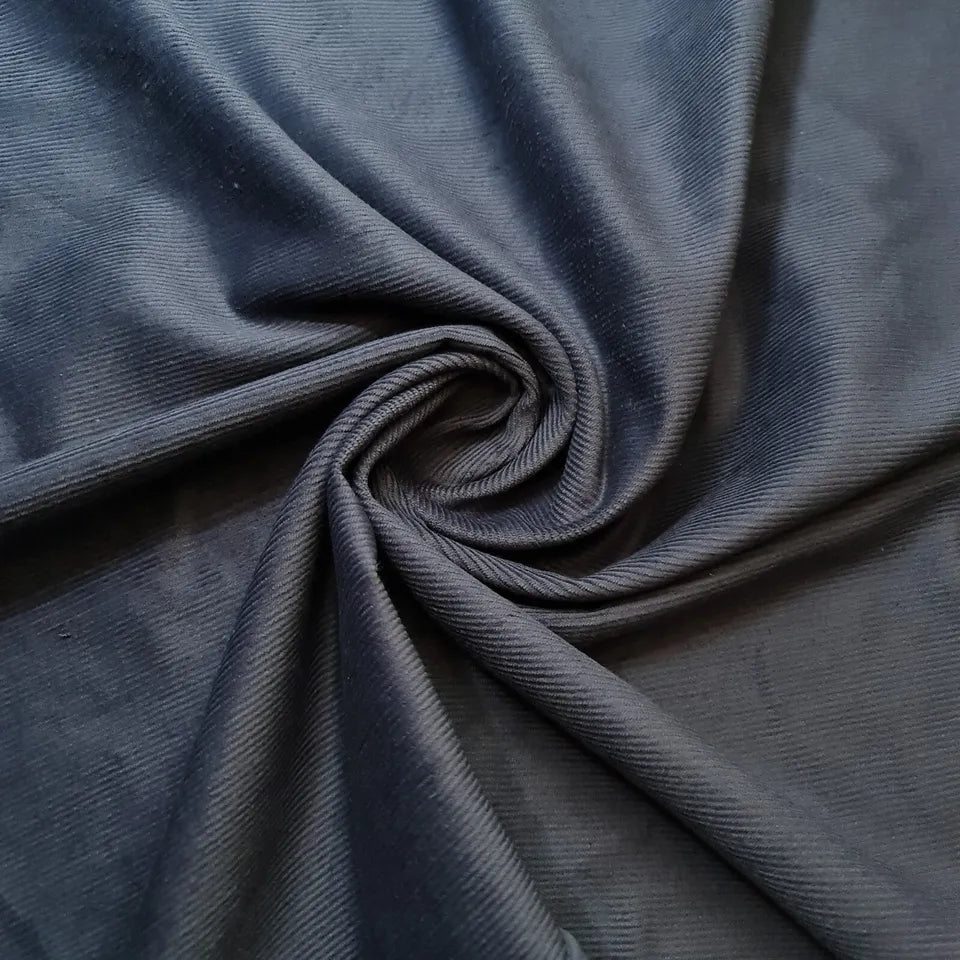 Navy Blue 100% Cotton Cord Woven Velvet Corduroy Fabric Upholstery Dress Material 58" By The Meter