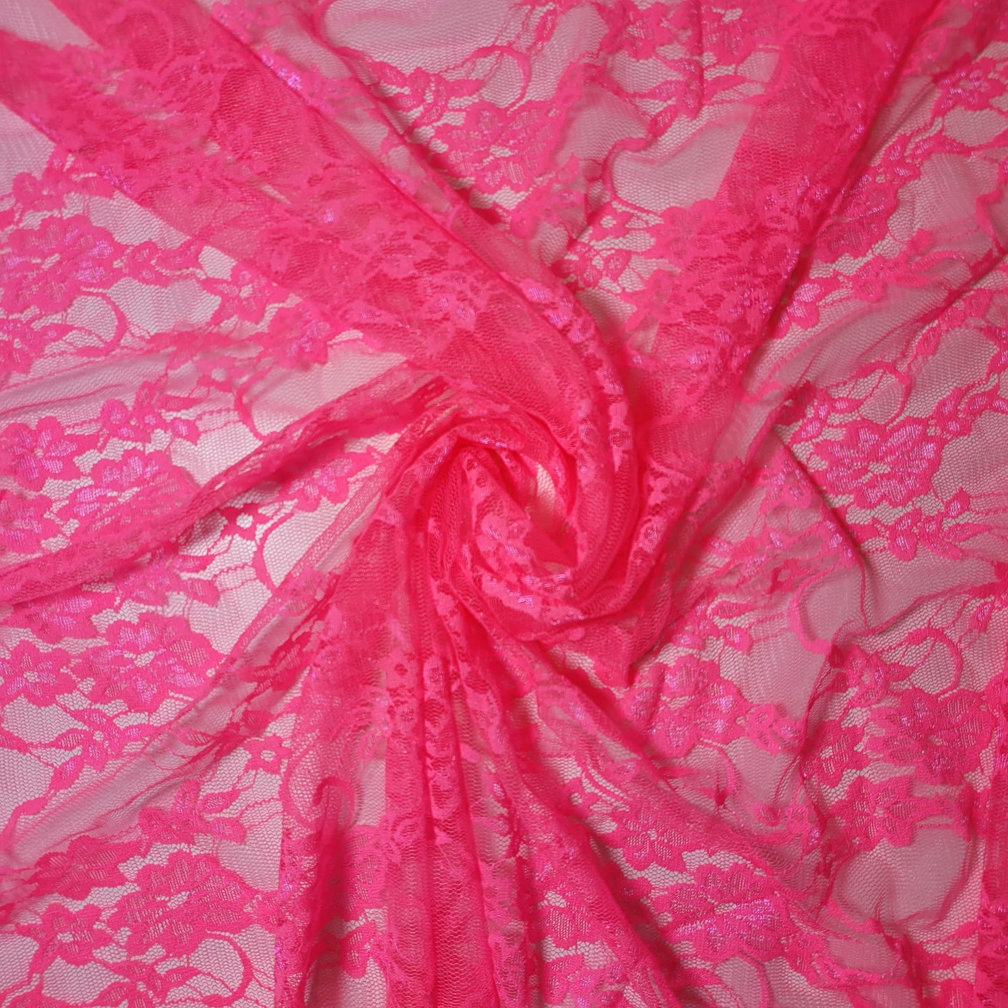 Neonpinker Spitzenstoff mit Blumenmuster für Brautkleider, Polyester-Netz- und Elasthan-Mischgewebe, 147,3 cm Meterware (Kopie)