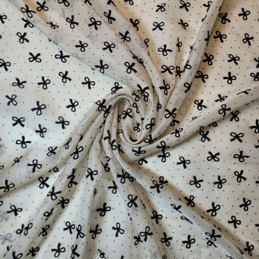 Nude Bow Flock Mesh Net Dress Craft Costume Material 58" By The Meter