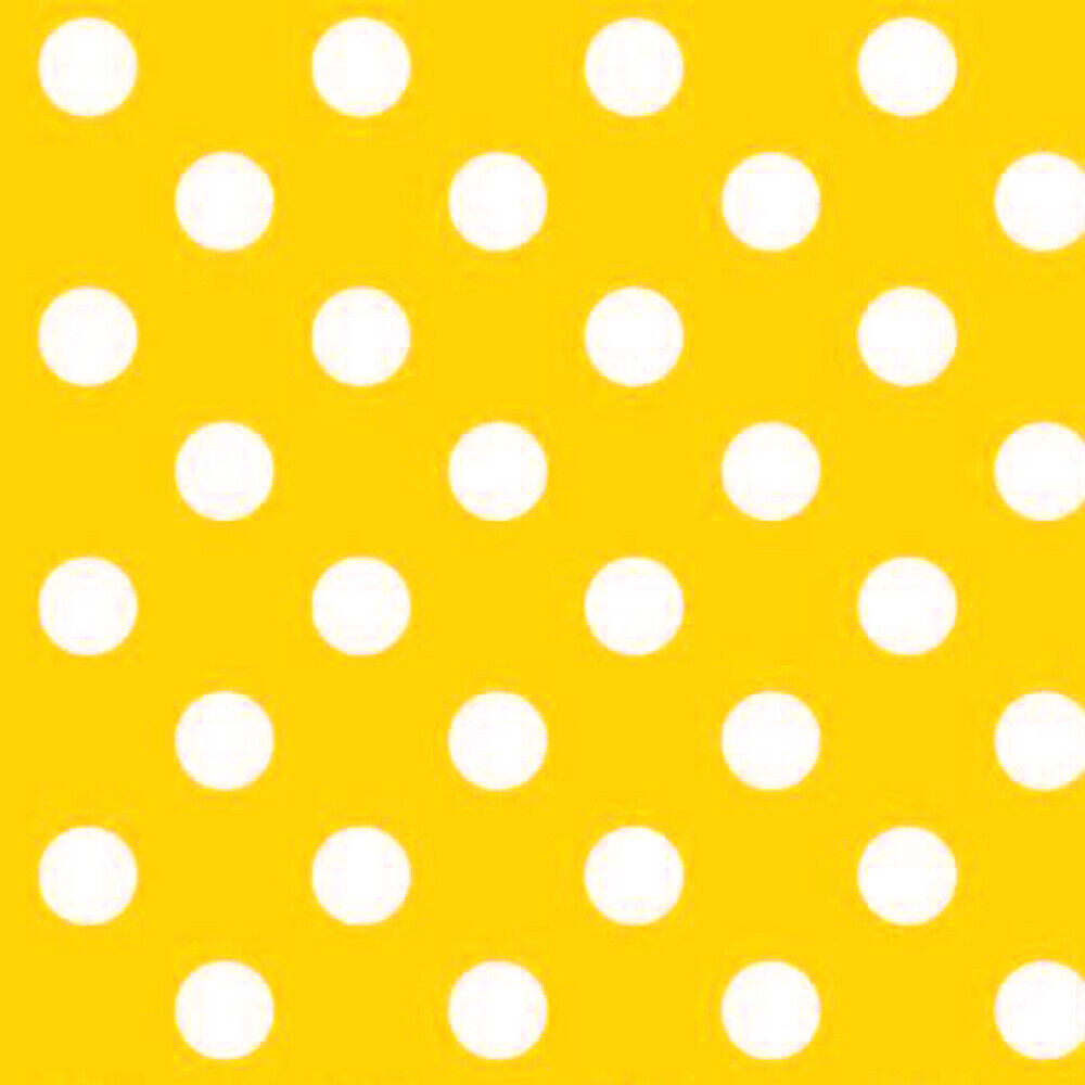Ochre Polka Polka Dot PVC Vinyl Tablecloth Fabric – 58" Wide, Waterproof, Easy-Clean Party / Event Material By The Meter