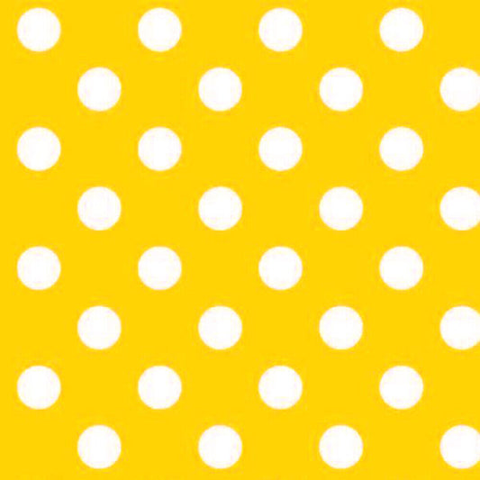 Ochre Polka Polka Dot PVC Vinyl Tablecloth Fabric – 58" Wide, Waterproof, Easy-Clean Party / Event Material By The Meter