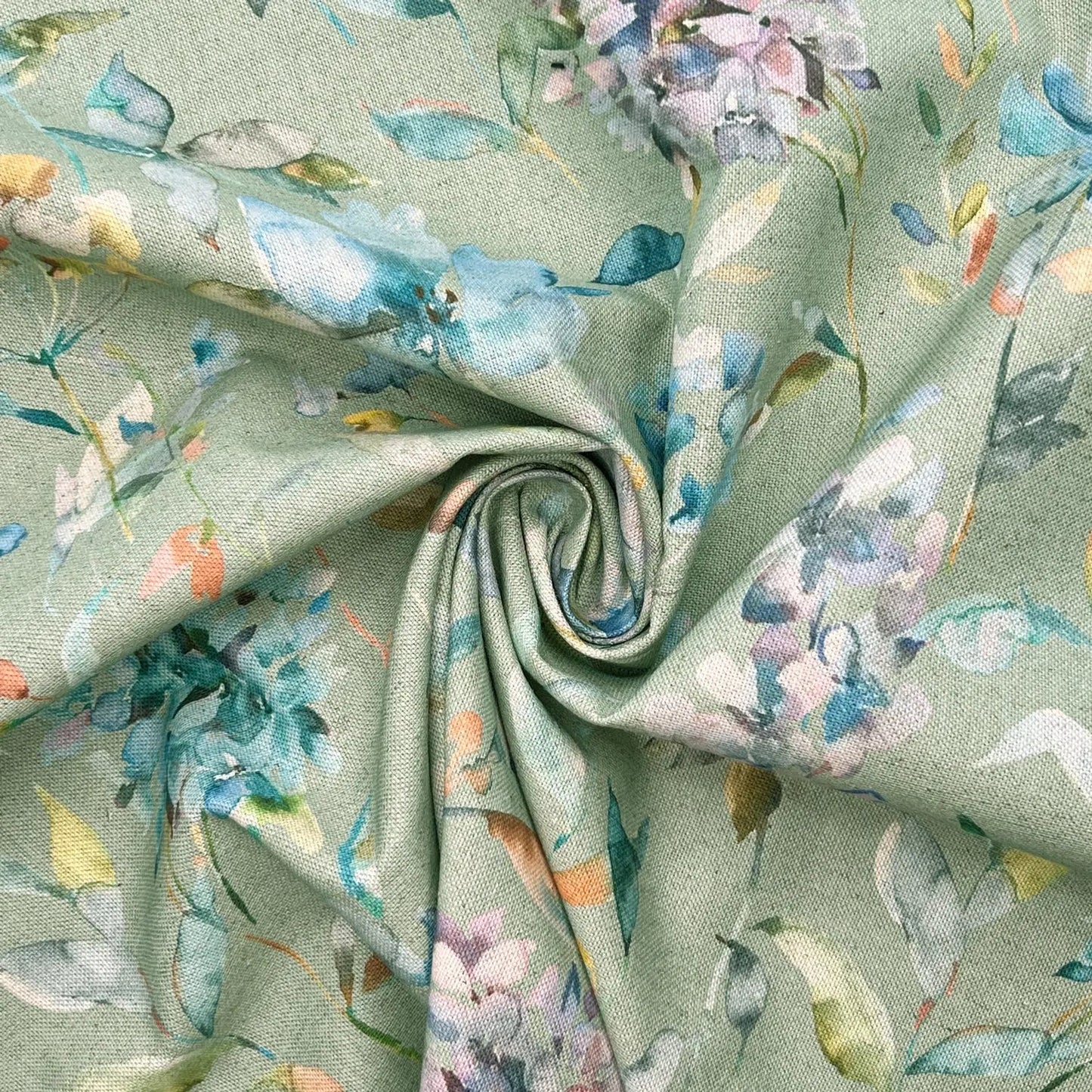 Recycled Cotton Organic Linen Printed Fabric | Sustainable 55" (140cm) Wide 243gsm Dressmaking & Home Décor Material – Sold by the Meter