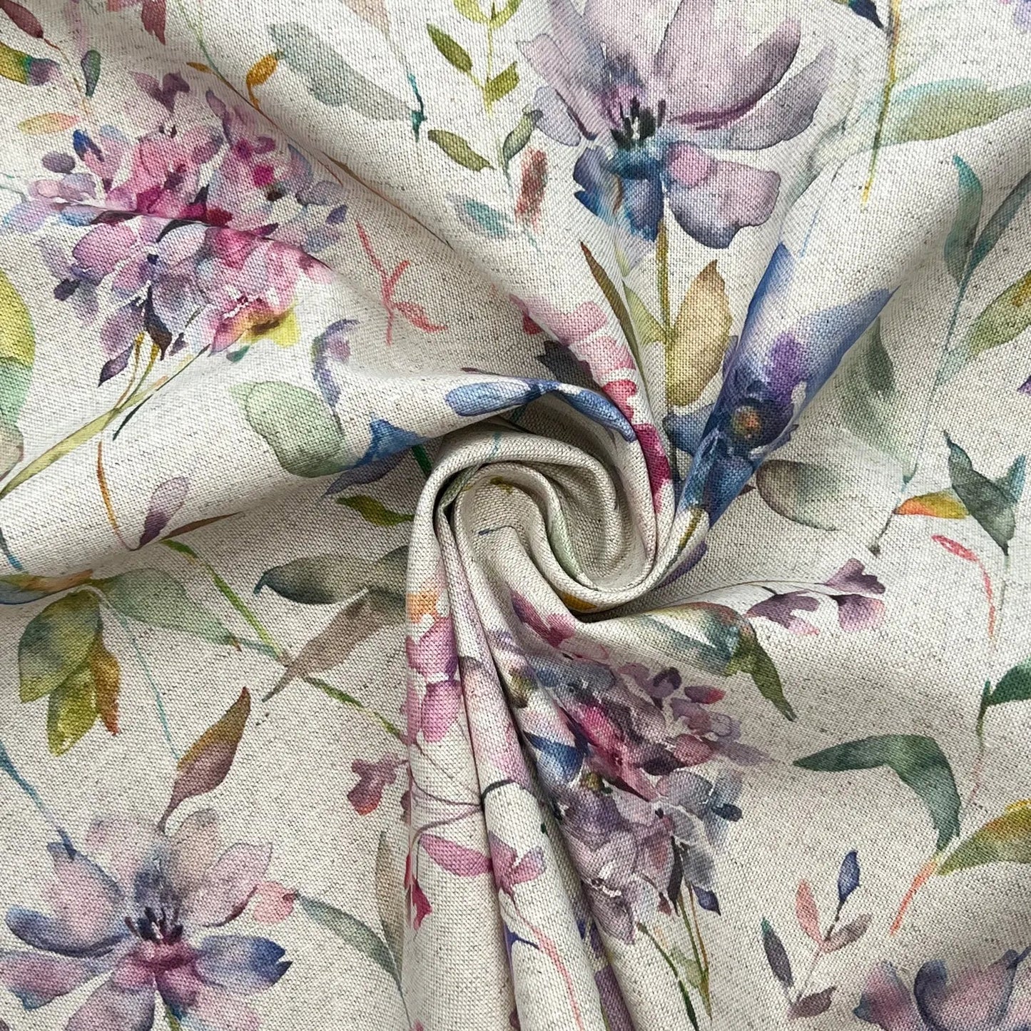Recycled Cotton Organic Linen Printed Fabric | Sustainable 55" (140cm) Wide 243gsm Dressmaking & Home DÃ©cor Material â€“ Sold by the Meter