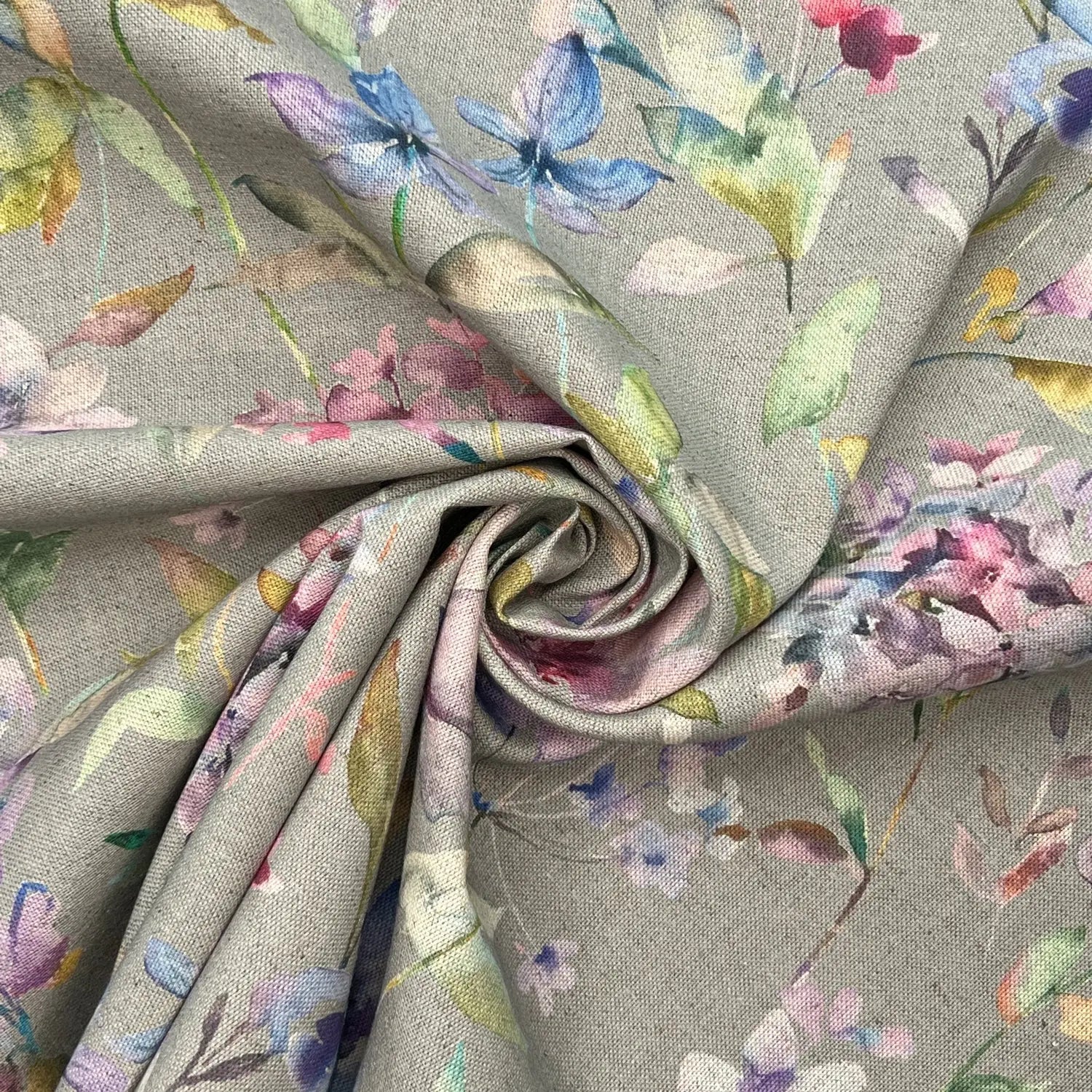 Recycled Cotton Organic Linen Printed Fabric | Sustainable 55" (140cm) Wide 243gsm Dressmaking & Home Décor Material – Sold by the Meter