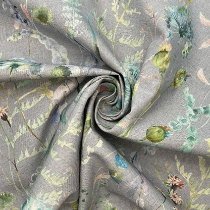 Recycled Cotton Organic Linen Printed Fabric | Sustainable 55" (140cm) Wide 243gsm Dressmaking & Home DÃ©cor Material â€“ Sold by the Meter