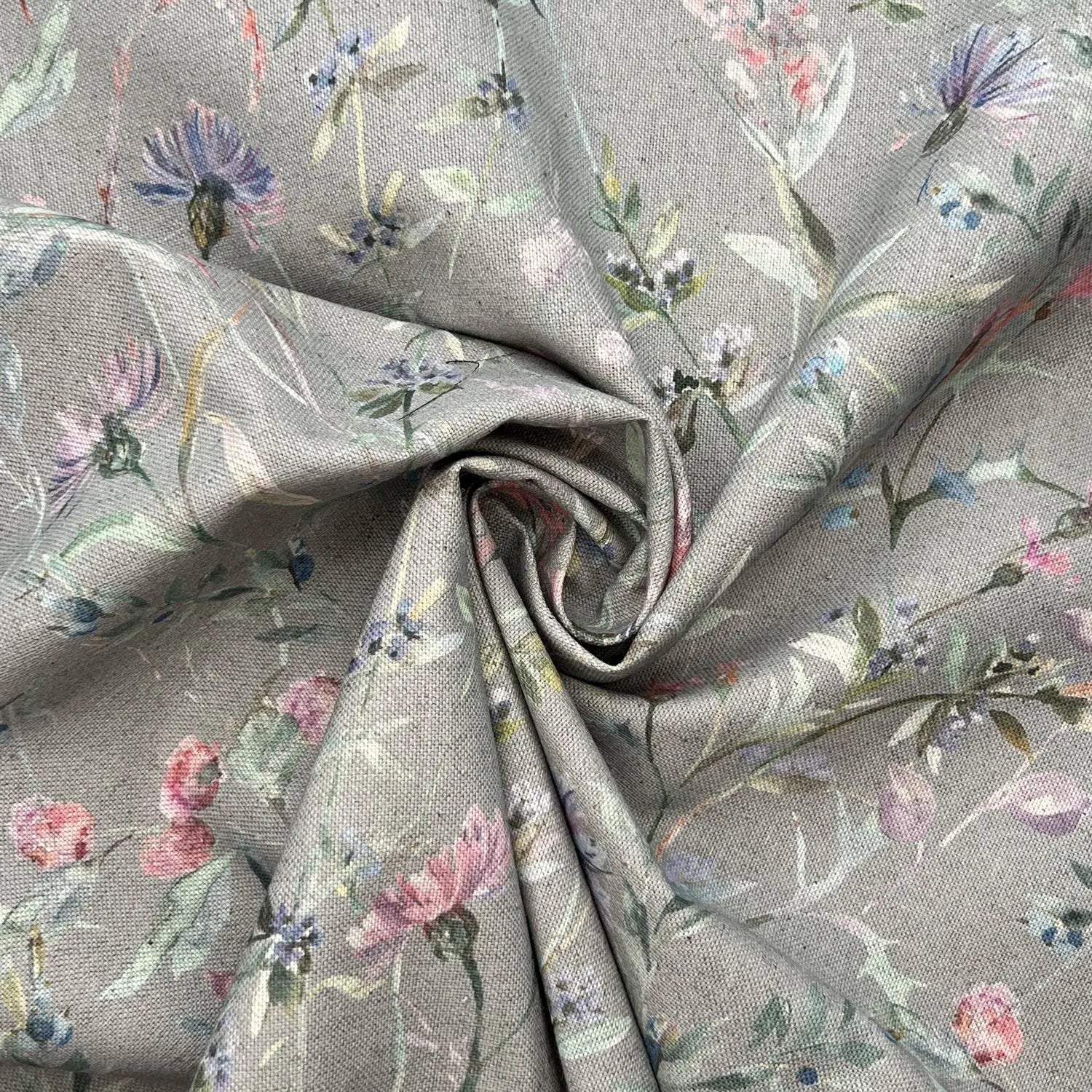 Recycled Cotton Organic Linen Printed Fabric | Sustainable 55" (140cm) Wide 243gsm Dressmaking & Home DÃ©cor Material â€“ Sold by the Meter