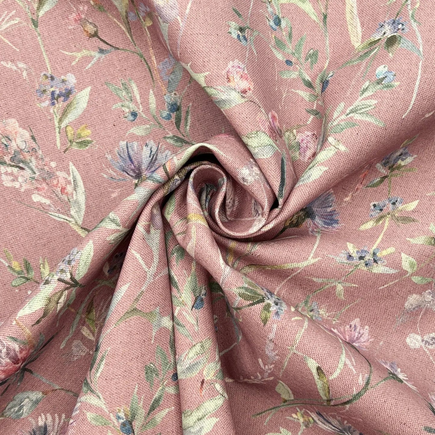 Recycled Cotton Organic Linen Printed Fabric | Sustainable 55" (140cm) Wide 243gsm Dressmaking & Home DÃ©cor Material â€“ Sold by the Meter