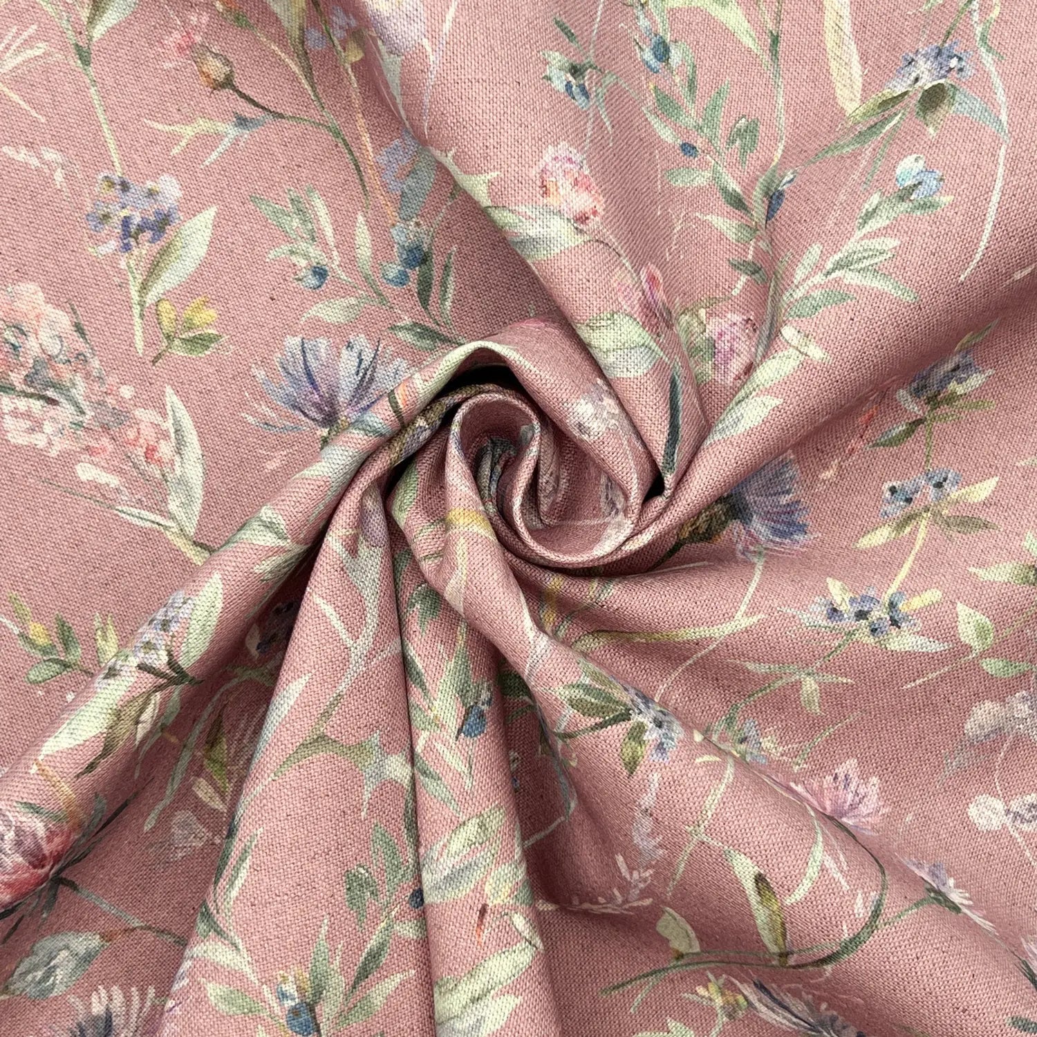 Recycled Cotton Organic Linen Printed Fabric | Sustainable 55" (140cm) Wide 243gsm Dressmaking & Home DÃ©cor Material â€“ Sold by the Meter
