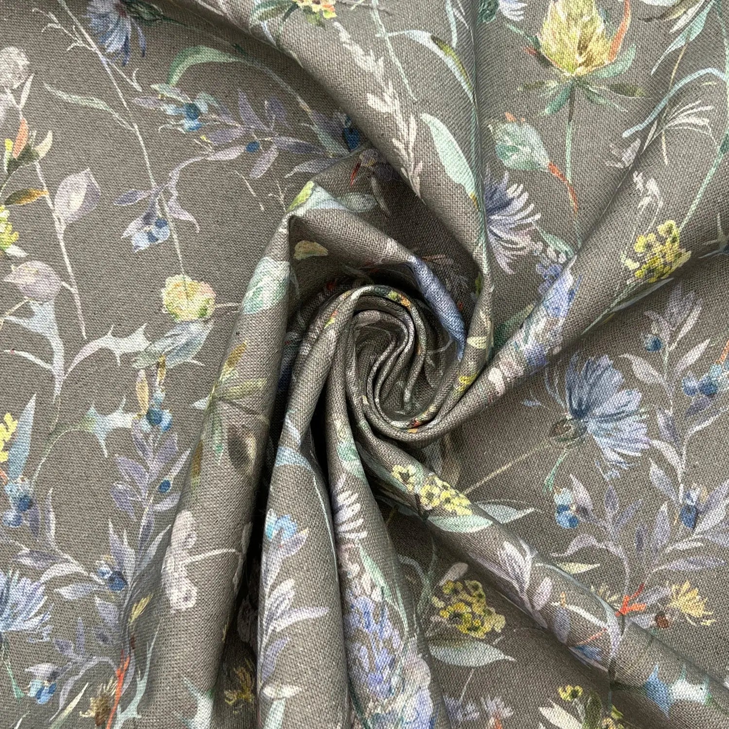 Recycled Cotton Organic Linen Printed Fabric | Sustainable 55" (140cm) Wide 243gsm Dressmaking & Home Décor Material – Sold by the Meter