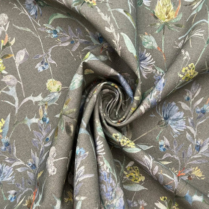 Recycled Cotton Organic Linen Printed Fabric | Sustainable 55" (140cm) Wide 243gsm Dressmaking & Home Décor Material – Sold by the Meter
