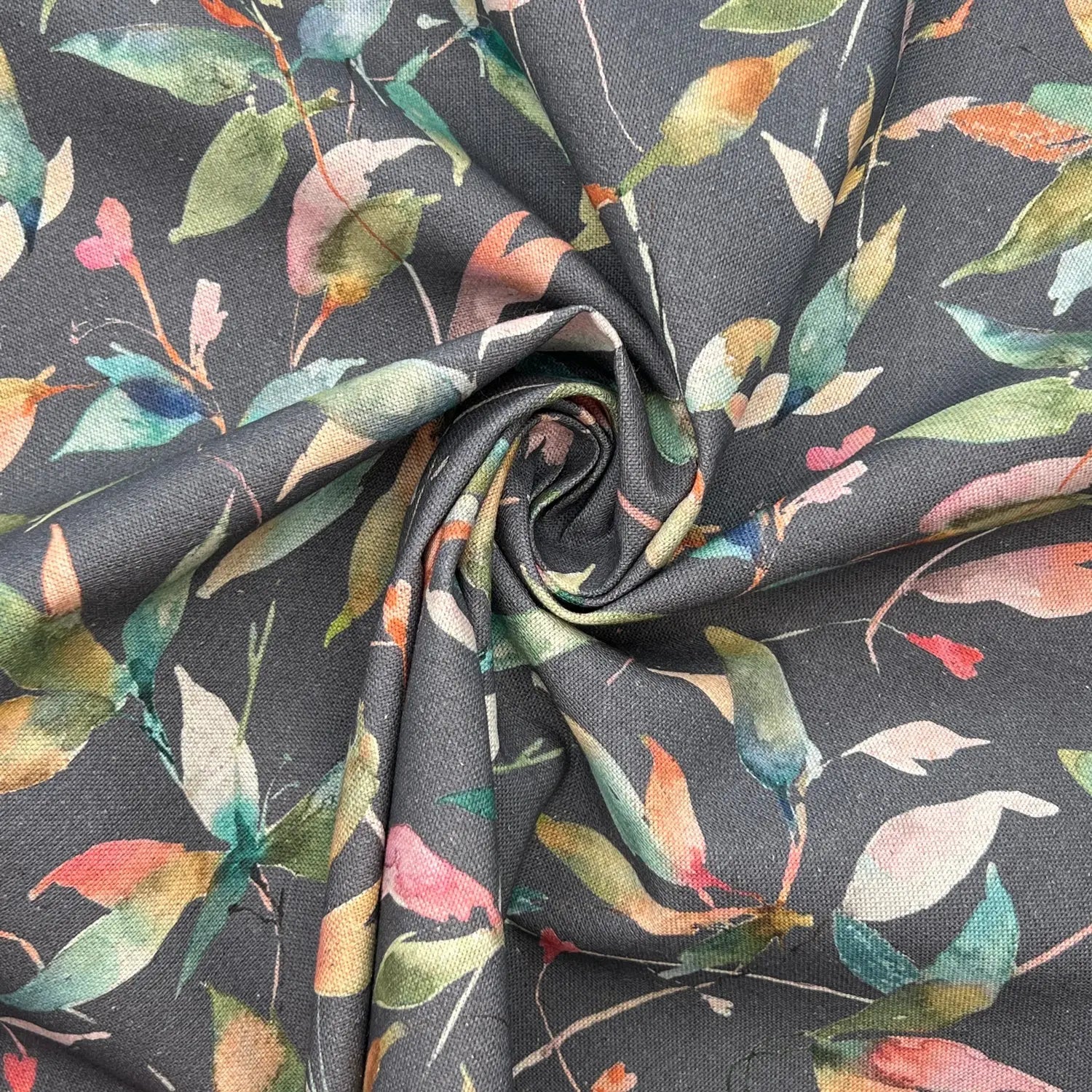 Recycled Cotton Organic Linen Printed Fabric | Sustainable 55" (140cm) Wide 243gsm Dressmaking & Home Décor Material – Sold by the Meter