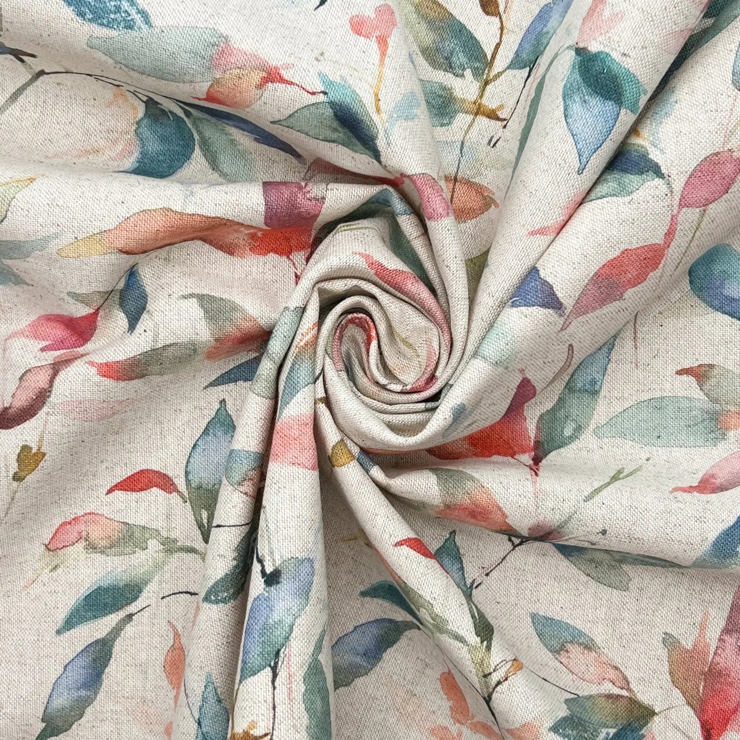 Recycled Cotton Organic Linen Printed Fabric | Sustainable 55" (140cm) Wide 243gsm Dressmaking & Home Décor Material – Sold by the Meter