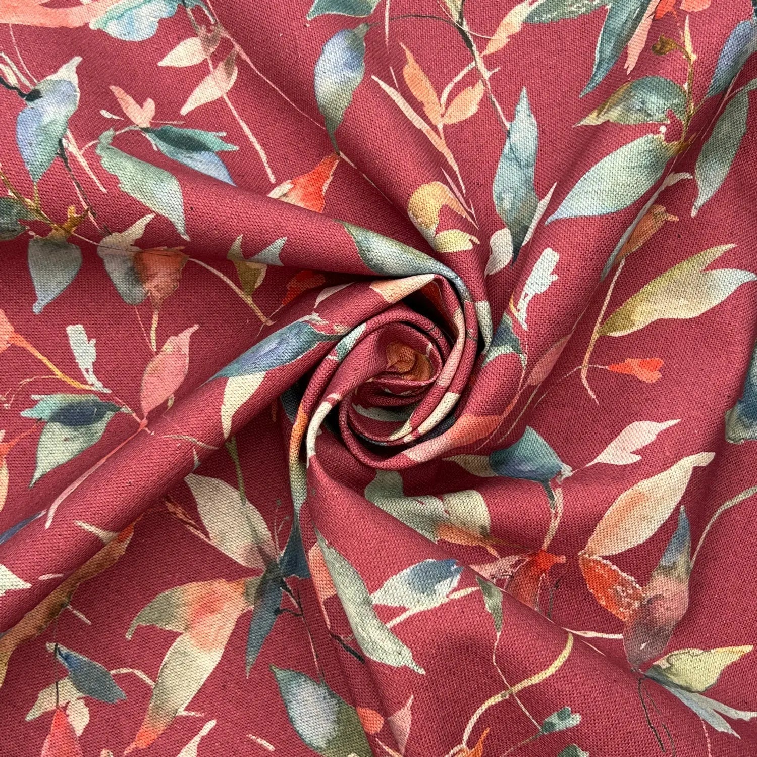 Recycled Cotton Organic Linen Printed Fabric | Sustainable 55" (140cm) Wide 243gsm Dressmaking & Home DÃ©cor Material â€“ Sold by the Meter