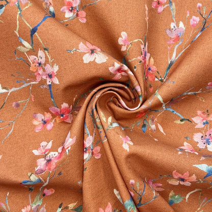 Recycled Cotton Organic Linen Printed Fabric | Sustainable 55" (140cm) Wide 243gsm Dressmaking & Home Décor Material – Sold by the Meter