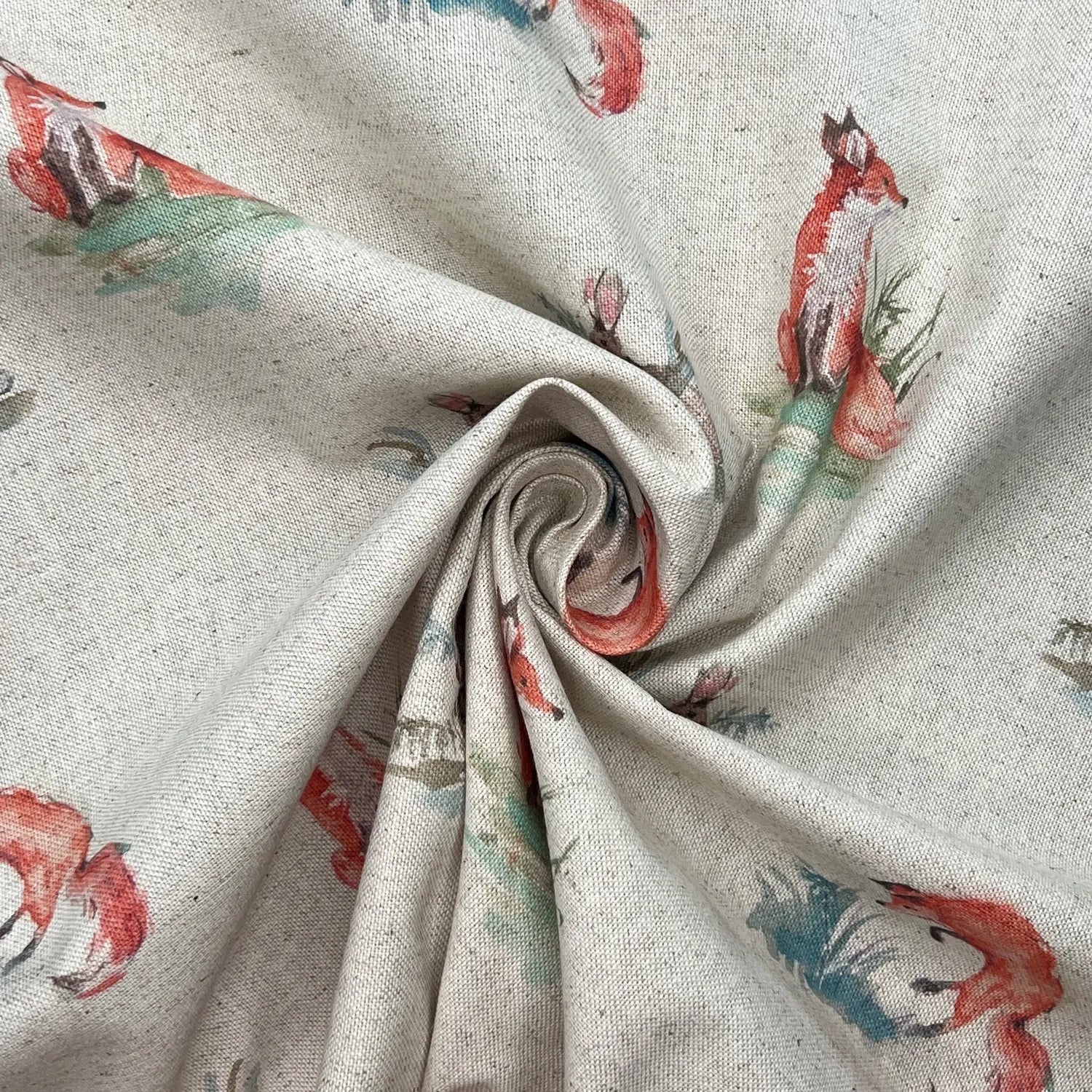 Recycled Cotton Organic Linen Printed Fabric | Sustainable 55" (140cm) Wide 243gsm Dressmaking & Home DÃ©cor Material â€“ Sold by the Meter
