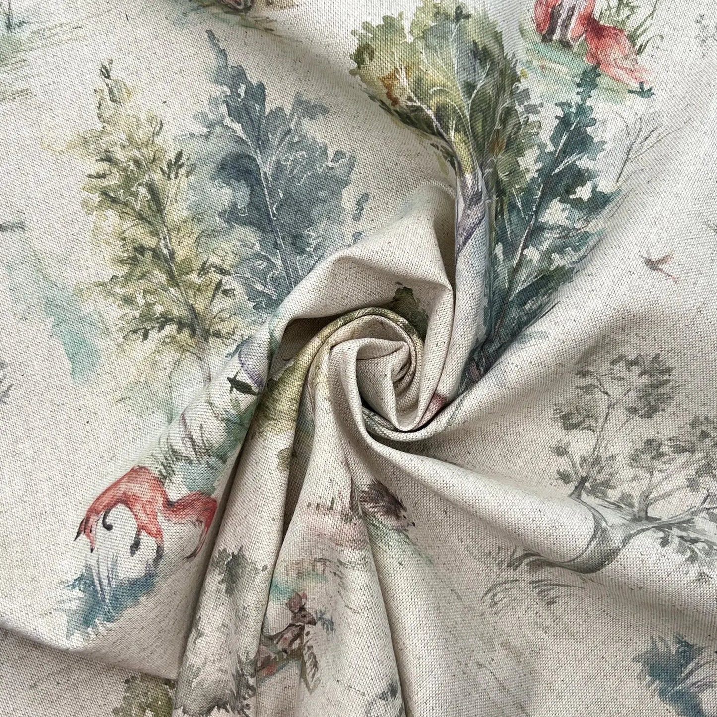 Recycled Cotton Organic Linen Printed Fabric | Sustainable 55" (140cm) Wide 243gsm Dressmaking & Home DÃ©cor Material â€“ Sold by the Meter