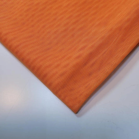 Orange Plain Power Mesh 4 Way Stretch Net Fabric Dress Craft Costume Material 58" By The Meter