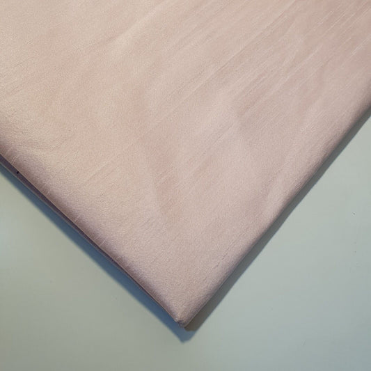 Pale Pink Plain Raw Silk Faux Dupion 100% Polyester Upholstery Fabric Bridal Material 44" By Meter