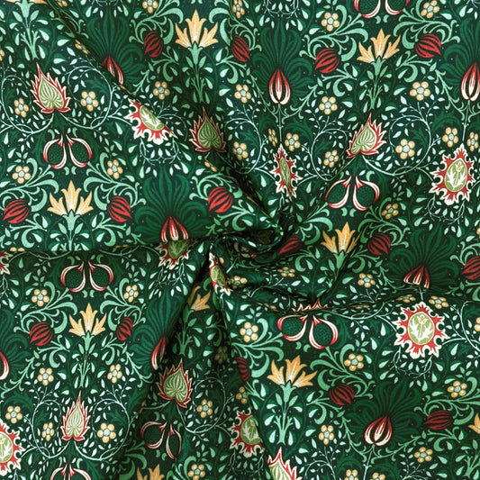 Polycotton Digital Print Fabric | 80% Polyester 20% Cotton 45" (115cm) Wide Lightweight Printed Fabric – Sold by the Meter – Persian Rouge (PCD015)