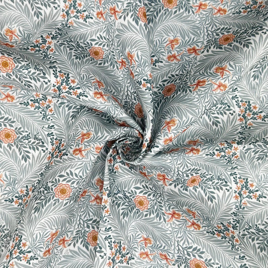 Polycotton Digital Print Fabric | 80% Polyester 20% Cotton 45" (115cm) Wide Lightweight Printed Fabric – Sold by the Meter – Larkspur Blue (PCD019)
