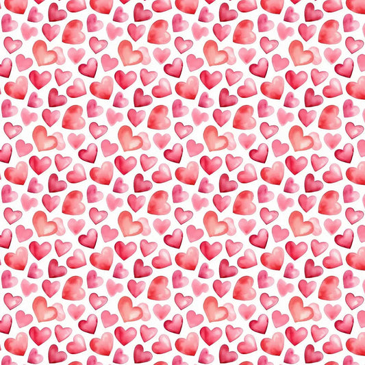 Polycotton Digital Print Fabric | 80% Polyester 20% Cotton 45" (115cm) Wide Lightweight Printed Fabric – Sold by the Meter – Hearts Amour (PCD056)