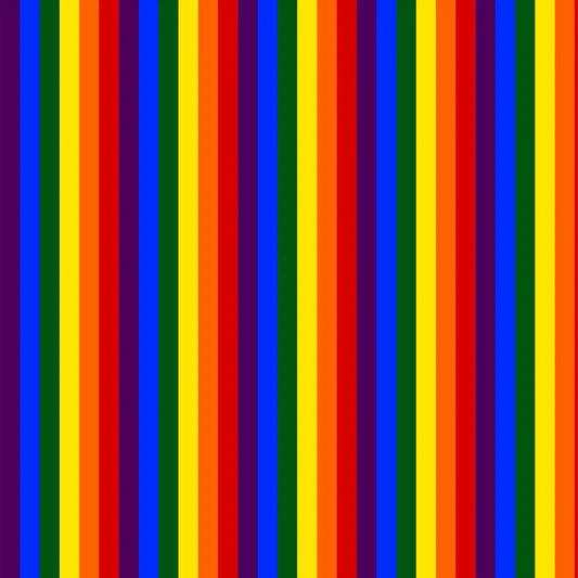 Polycotton Digital Print Fabric | 80% Polyester 20% Cotton 45" (115cm) Wide Lightweight Printed Fabric – Sold by the Meter – Rainbow Stripe Small (PCD058)