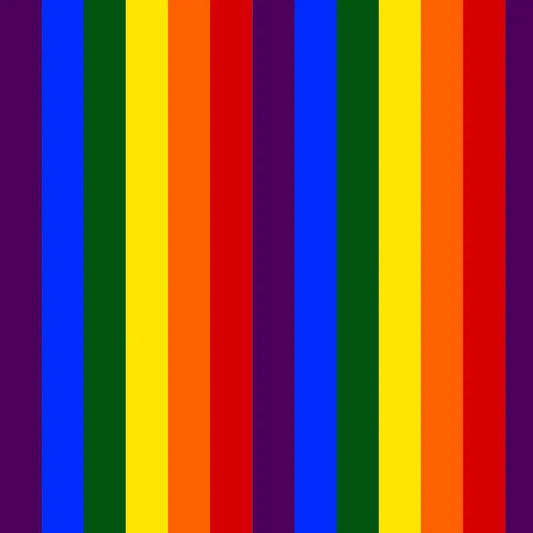 Polycotton Digital Print Fabric | 80% Polyester 20% Cotton 45" (115cm) Wide Lightweight Printed Fabric – Sold by the Meter – Rainbow Stripe Medium (PCD059)