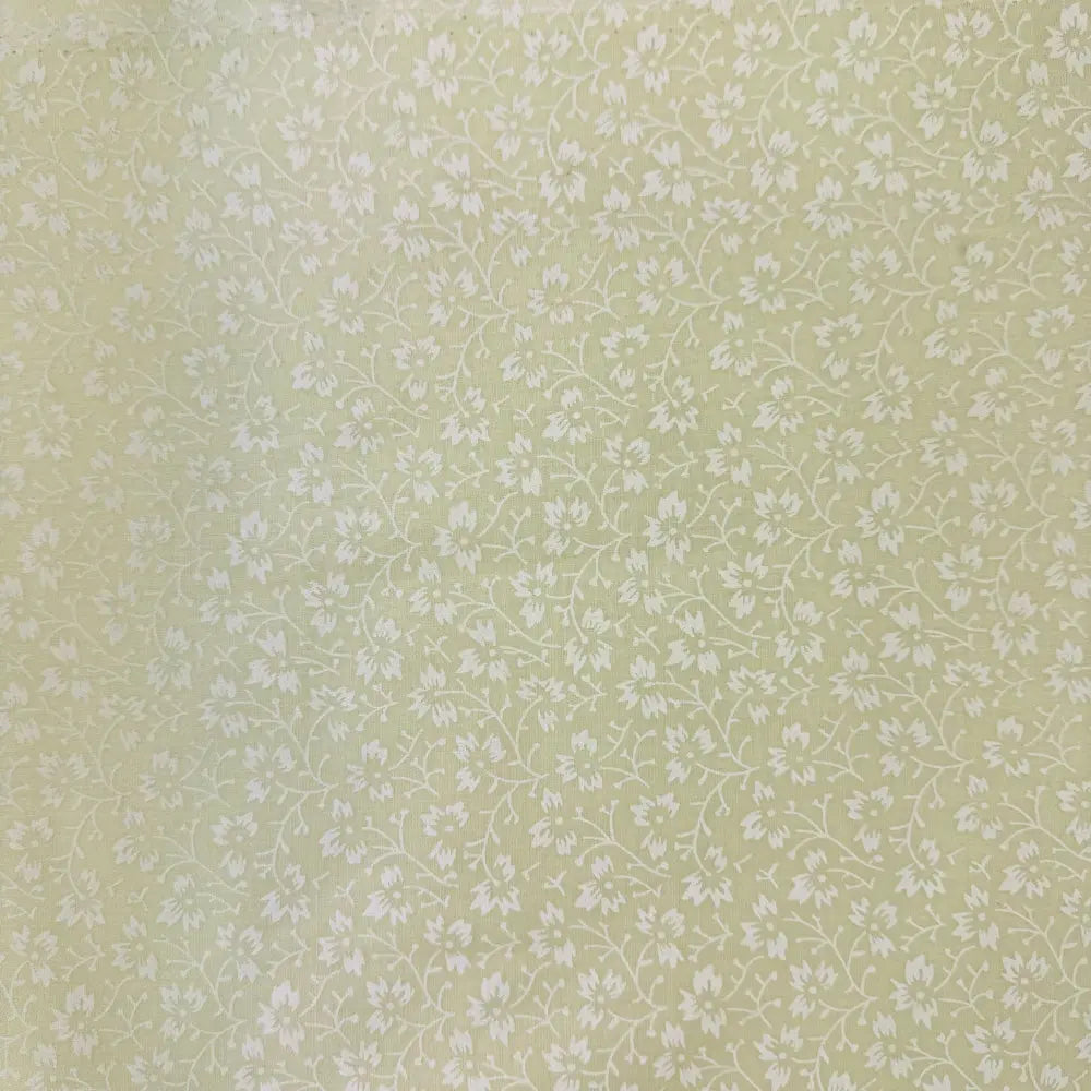 Ditsy Floral Lemon Paste Printed Polycotton Dressmaking & Craft Fabric 44" Wide By The Meter