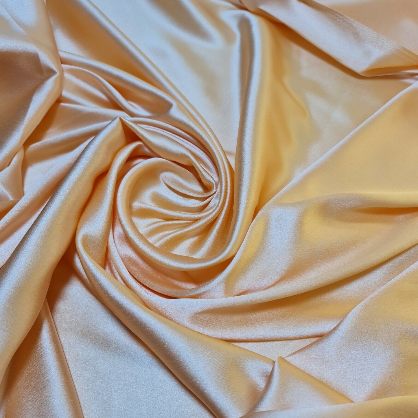 Peach 2 Glossy Charmeuse Silky Material Bridal Dress Craft Wedding Event Decor Polyester Fabric 44" Wide ( 23 Meter Roll )