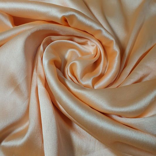 Peach Glossy Charmeuse Silky Material Bridal Dress Craft Wedding Event Decor Polyester Fabric 44" Wide ( 23 Meter Roll )