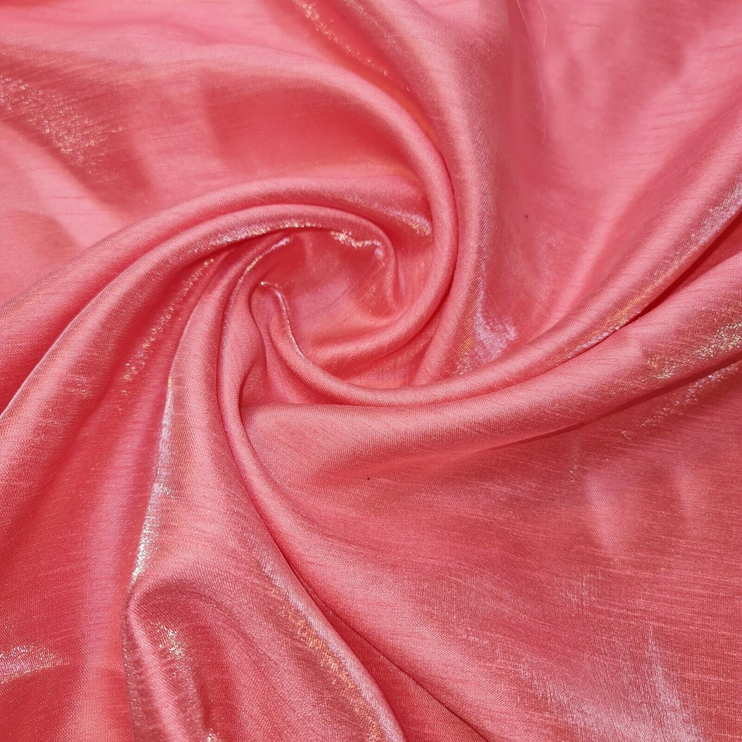 Pink Plain Poly Faux Dupion Silk Material Shiny Dress Craft Patchwork Fabric 44" (25 Meter Roll)