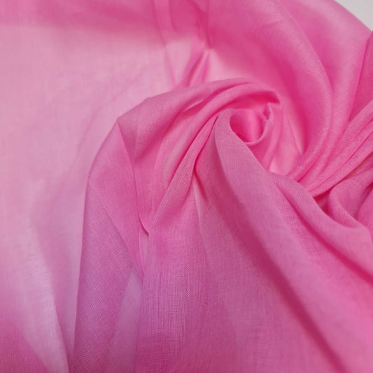 Pink 100% Cotton Muslin Fabric Sheer Gauze Plain Weave 44” Wide Dress Lining, Crafts Costume Material By The Meter