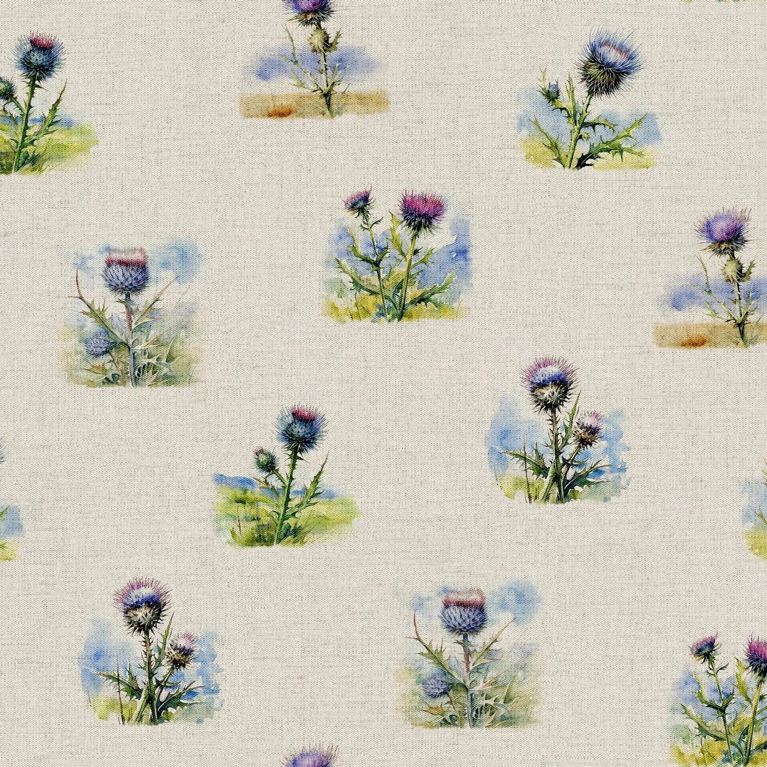 Cotton Rich Linen Look Digitally Printed Panama Fabric | 55" (140cm) Wide 200gsm Craft & Home Décor Material – Sold by the Meter