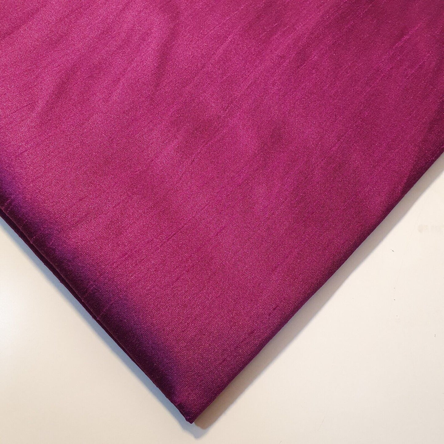 Purple Plain Raw Silk Faux Dupion 100% Polyester Upholstery Fabric Bridal Material 44" By Meter