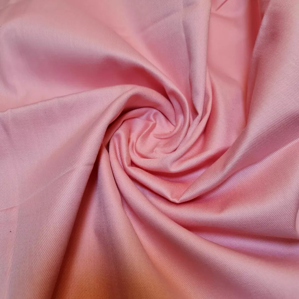 Pale Pink Plain Thick 100% Cotton Drill Material Workwear Dress Twill Craft Fabric 58" By The Meter