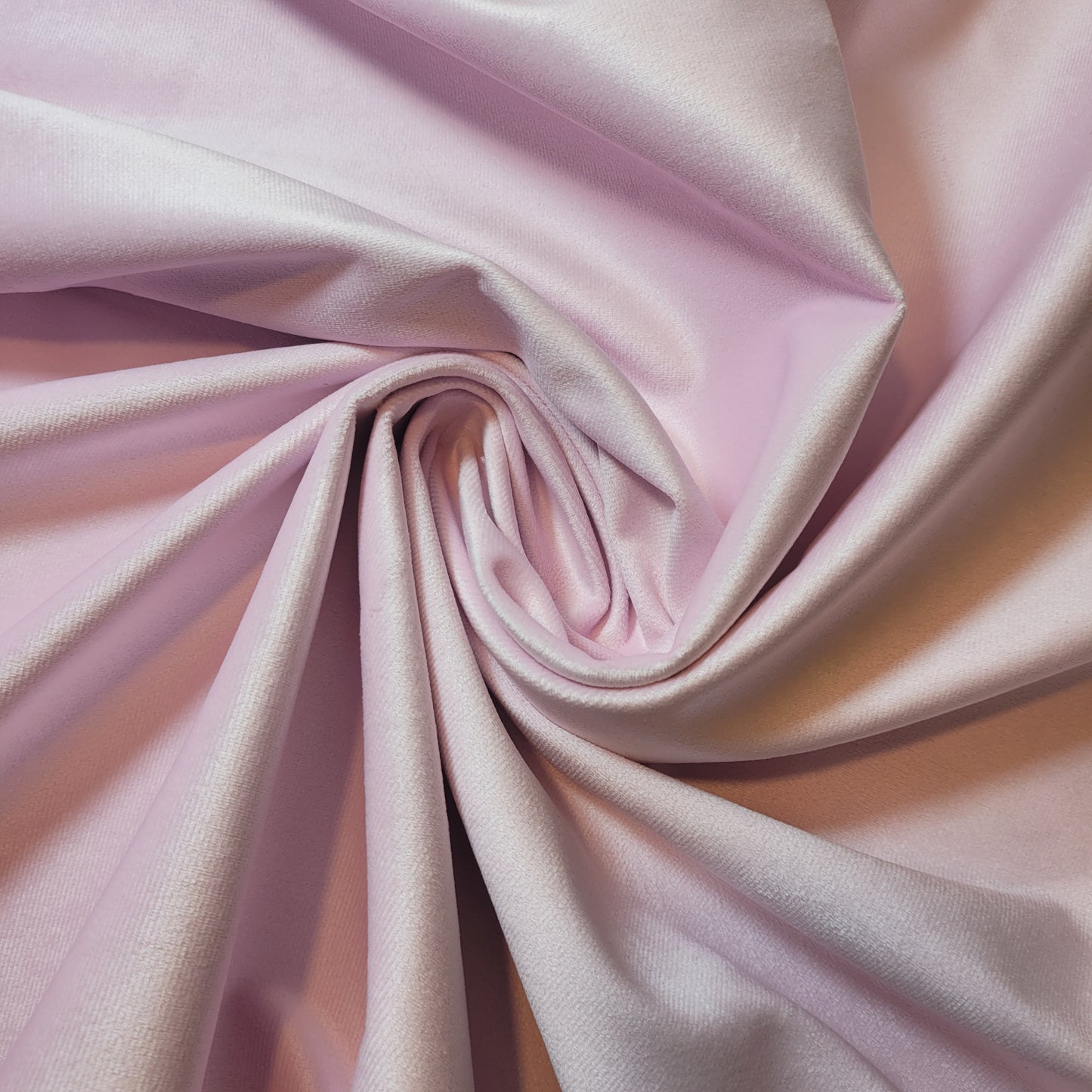 Pale Pink Plush Plain Velvet Fabric 58” Wide – Upholstery, Curtains & Cushions | By the Meter | I Need Fabrics UK