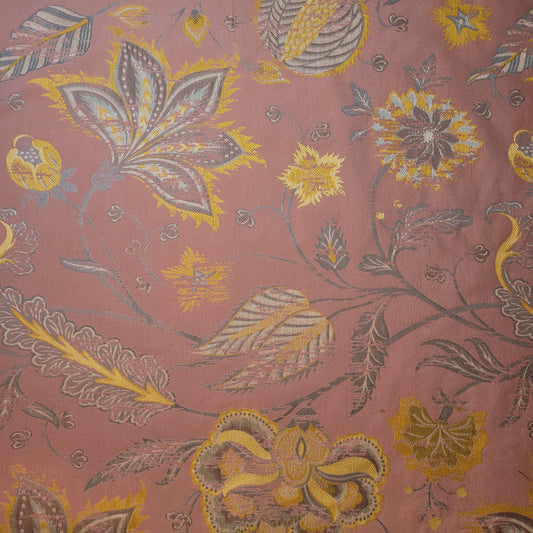 Pastel Pink Floral Bloom Brocade Material Curtain Soft Furnishing Fabric 58" By The Meter