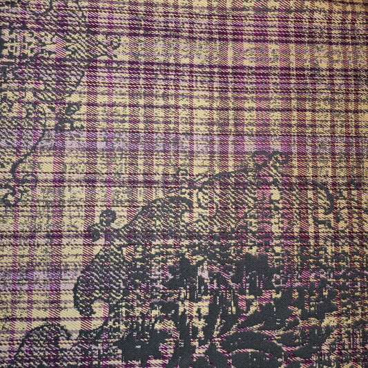 * Clearance * Geometric Stripes & Tartan Chenille Tapestry-Inspired Medium to Heavyweight Curtain & Upholstery Fabrics – 58" Wide", Sold by the Meter (Peach Camo Boucle Tweed)