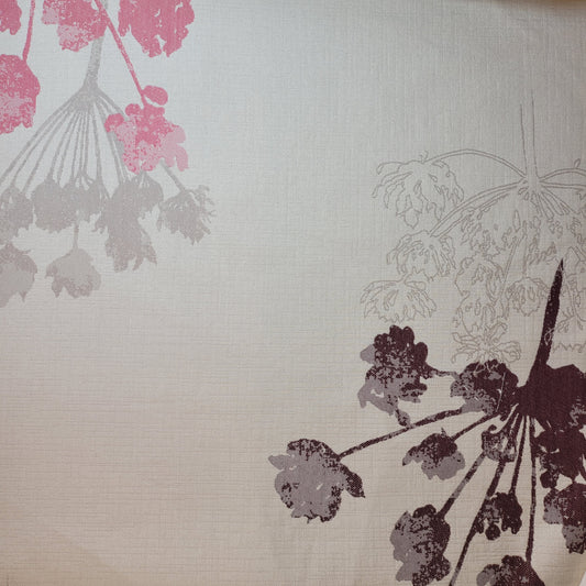 Pink Forest Tree Linen Look Fabric Curtain Soft Furnishing Material 58" By The Meter