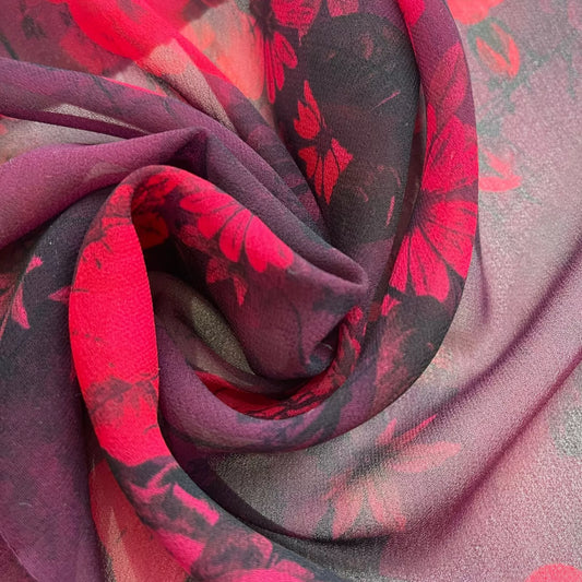 Rosa Dschungel Chiffon durchsichtiges Material Kleid Handwerk Dekor Stoff 44" Meterware