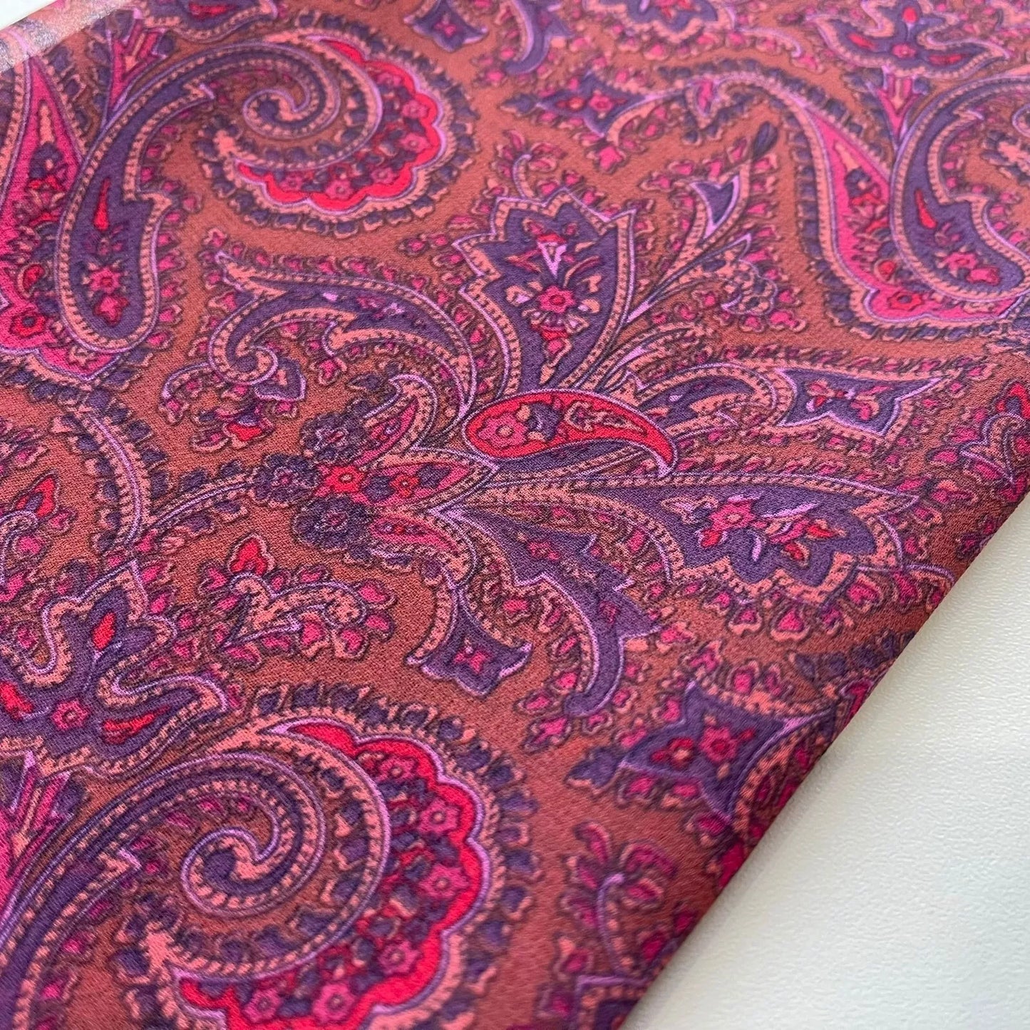 Pink Paisley Floral Chiffon Sheer Material Dress Craft Decor Fabric 44" By The Meter