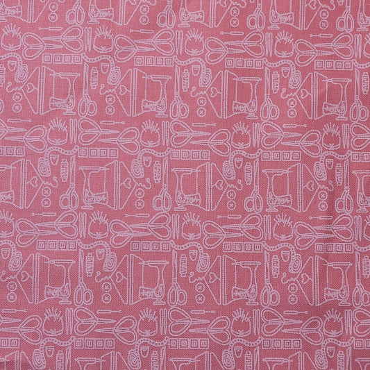 Soft 100% Cotton Floral Fabric for Kids’ Sewing and Quilting – 44" Wide, Perfect for Dresses and Crafts (Pink Quilt Room)