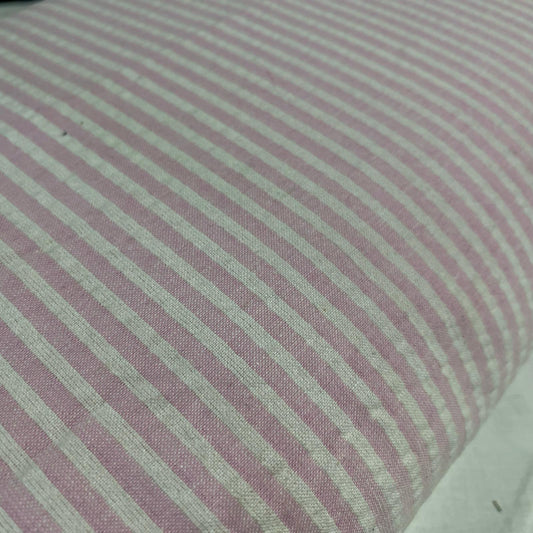 Pink 100% Cotton Seersucker Fabric Crush Stripe Costume Craft Dress Material 44" By The Meter